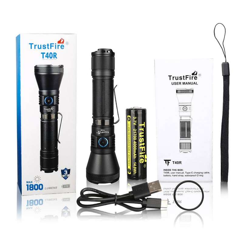 TrustFire T40R 1800 Lumens Tactical Flashlight with 550m Throw