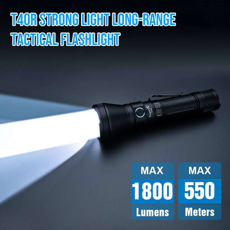 TrustFire T40R 1800 Lumens Tactical Flashlight with 550m Throw
