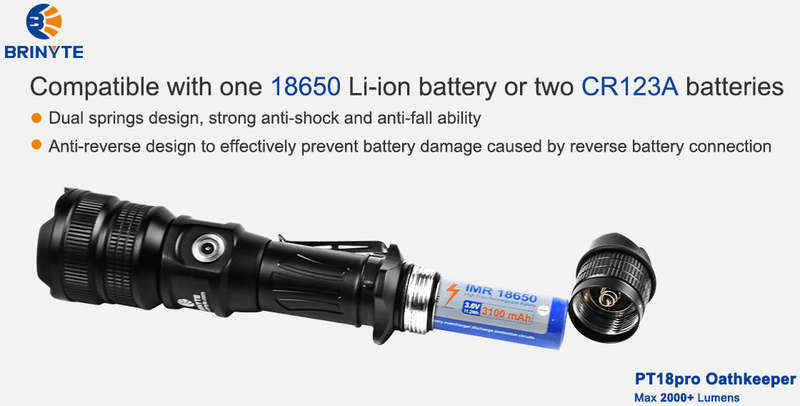 END OF RANGE Brinyte PT18pro Oathkeeper 2000 Lumen 360m Throw Rechargeable Tactical Light