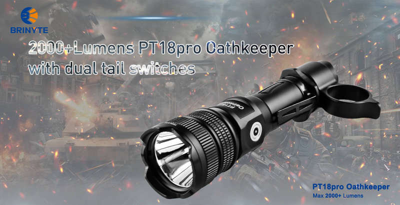 END OF RANGE Brinyte PT18pro Oathkeeper 2000 Lumen 360m Throw Rechargeable Tactical Light