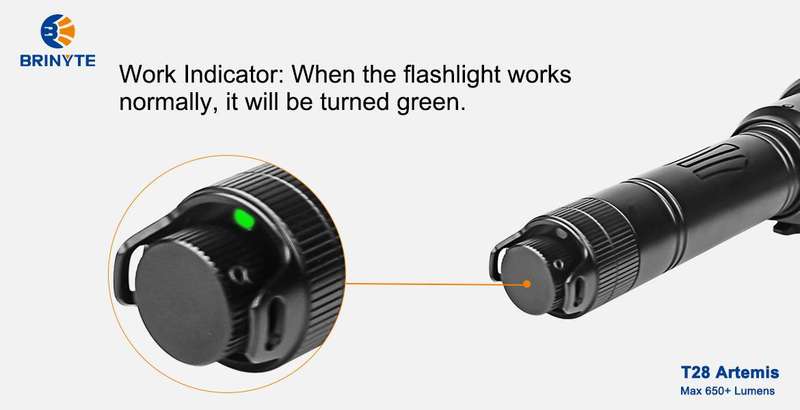 Brinyte T28 Artemis 650lm 525m Throw Flashlight for Hunting