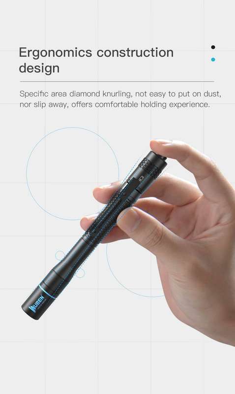 WUBEN E19 Black 200 Lumen 55m Throw High CRI Penlight with AAA Batteries