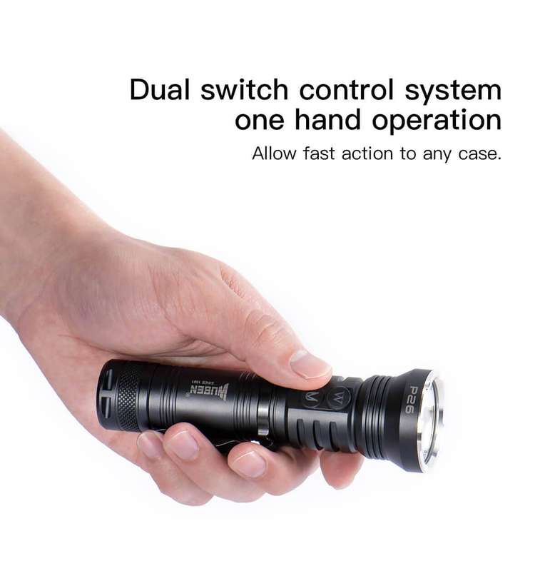 WUBEN P26 2-in-1 UV White Flashlight 500 Lumen 150m