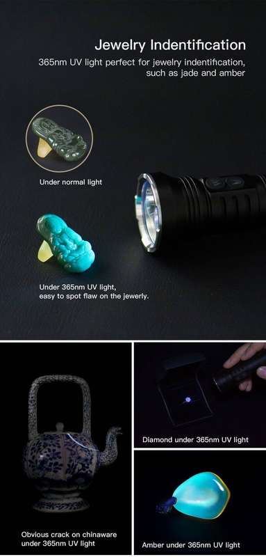 WUBEN P26 2-in-1 UV White Flashlight 500 Lumen 150m