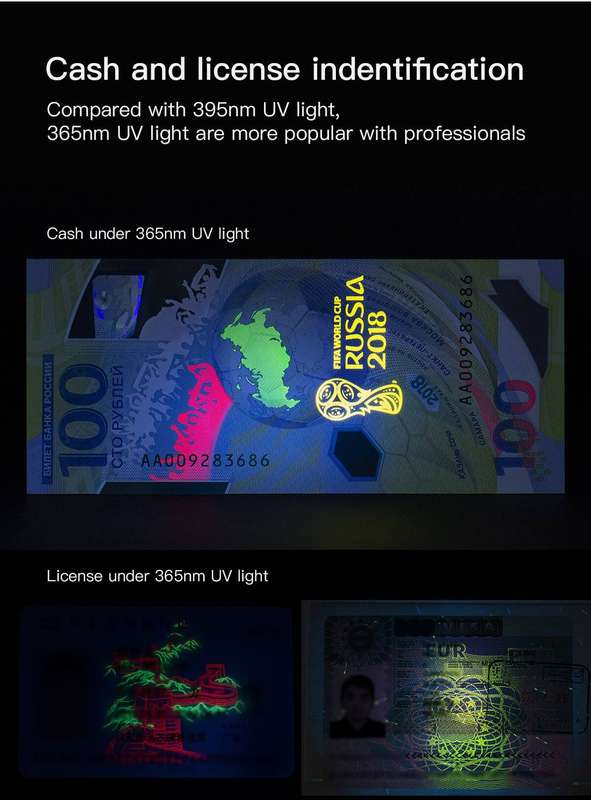 WUBEN P26 2-in-1 UV White Flashlight 500 Lumen 150m