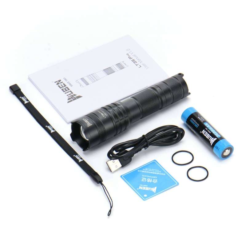 Wuben LT35 Pro Zoomable 1200lm 200m 18650 Battery Light for Outdoor