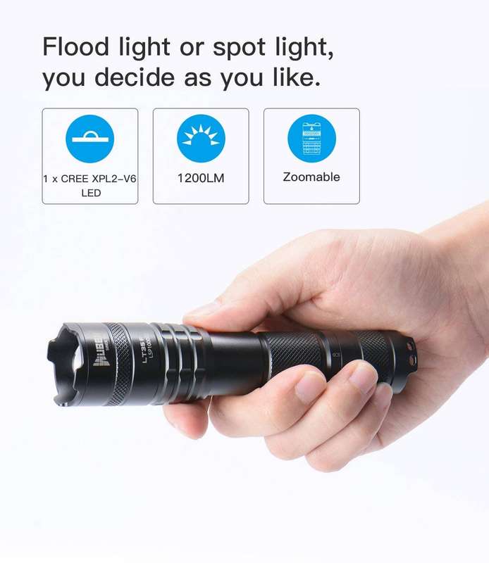 Wuben LT35 Pro Zoomable 1200lm 200m 18650 Battery Light for Outdoor