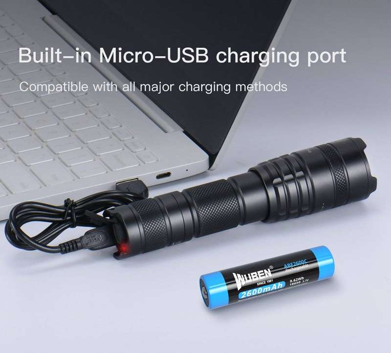 Wuben LT35 Pro Zoomable 1200lm 200m 18650 Battery Light for Outdoor