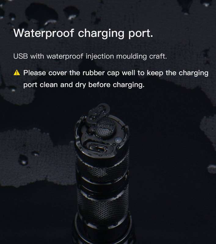 Wuben LT35 Pro Zoomable 1200lm 200m 18650 Battery Light for Outdoor