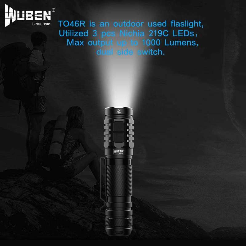 WUBEN TO46R High CRI 1000 Lumen 115m Throw Rechargeable EDC Flashlight