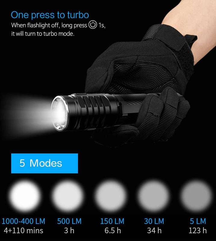 WUBEN TO46R High CRI 1000 Lumen 115m Throw Rechargeable EDC Flashlight