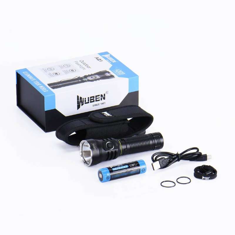 WUBEN A21 4200 Lumen 222m Throw Rechargeable Camping Flashlight