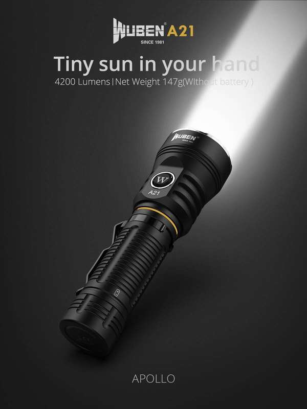 WUBEN A21 4200 Lumen 222m Throw Rechargeable Camping Flashlight
