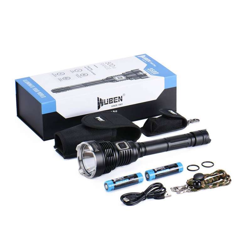 WUBEN T101 Pro 3500 Lumen 500m Throw Rechargeable Tactical Flashlight Black