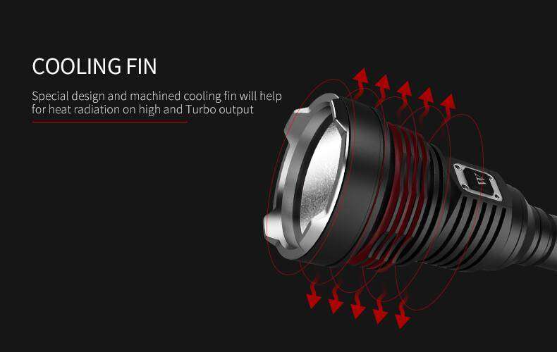 WUBEN T101 Pro 3500 Lumen 500m Throw Rechargeable Tactical Flashlight Black