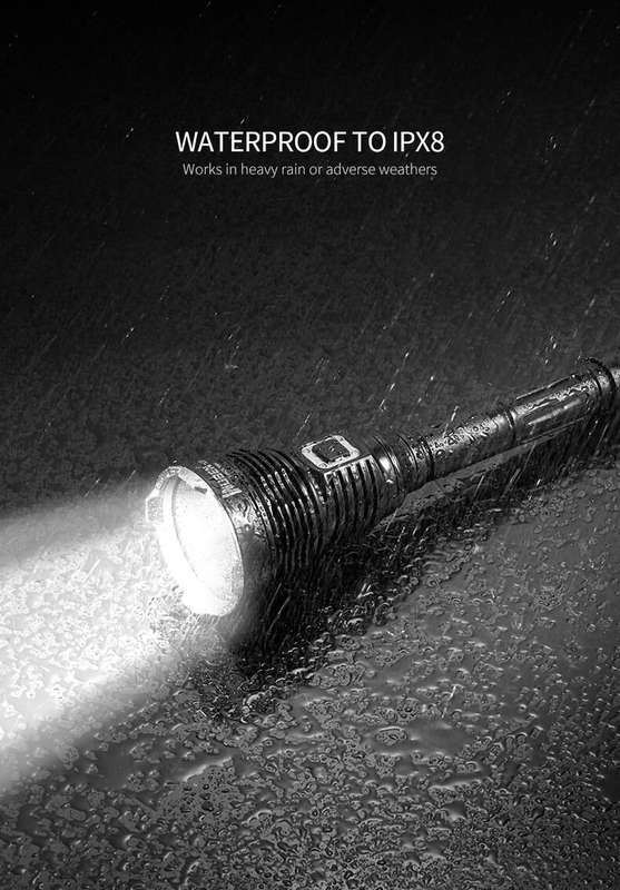 WUBEN T101 Pro 3500 Lumen 500m Throw Rechargeable Tactical Flashlight Black