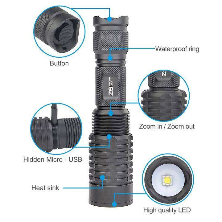 TrustFire Z9 Zoom 600 Lumen 260m Flashlight