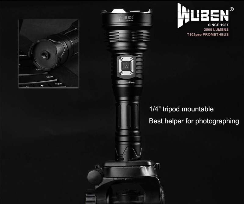 WUBEN T102 Pro 3500 Lumen 500m Throw Rechargeable Tactical Flashlight