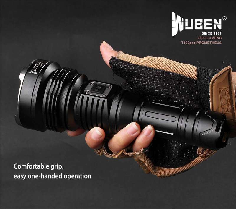 WUBEN T102 Pro 3500 Lumen 500m Throw Rechargeable Tactical Flashlight