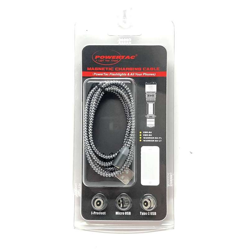 Powertac MCCK Magnetic USB Charging Cable 3 in 1 Nylon Cord