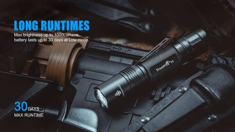 TrustFire T3 1000 Lumens Tactical Flashlight with 137m Throw