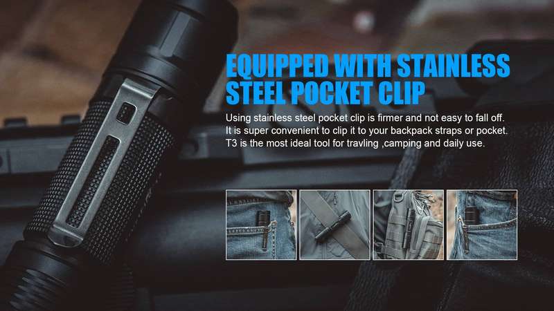 TrustFire T3 1000 Lumens Tactical Flashlight with 137m Throw