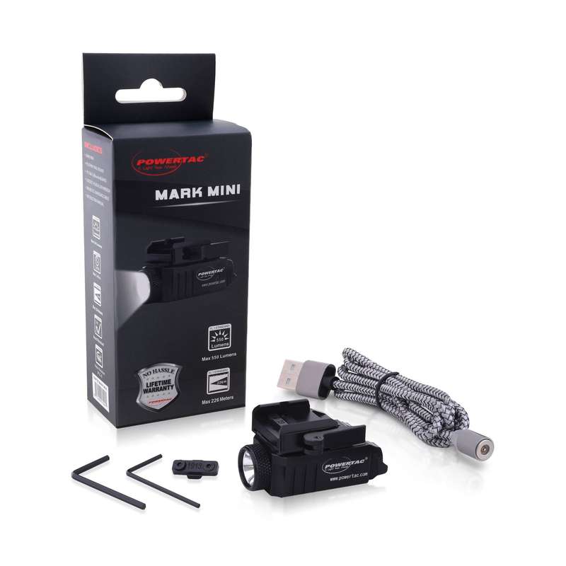 Powertac Mark Mini 550lm 226m Pistol Light