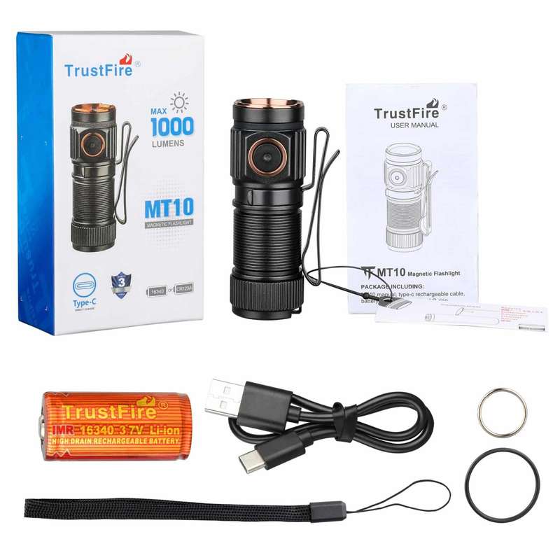 TrustFire MT10 1000 Lumens Tactical Flashlight with 155m Throw