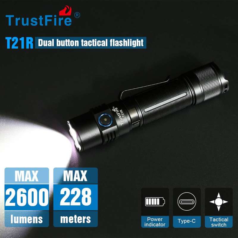 TrustFire T21R Hunting Kit 2600 Lumens Flashlight with 228m Throw