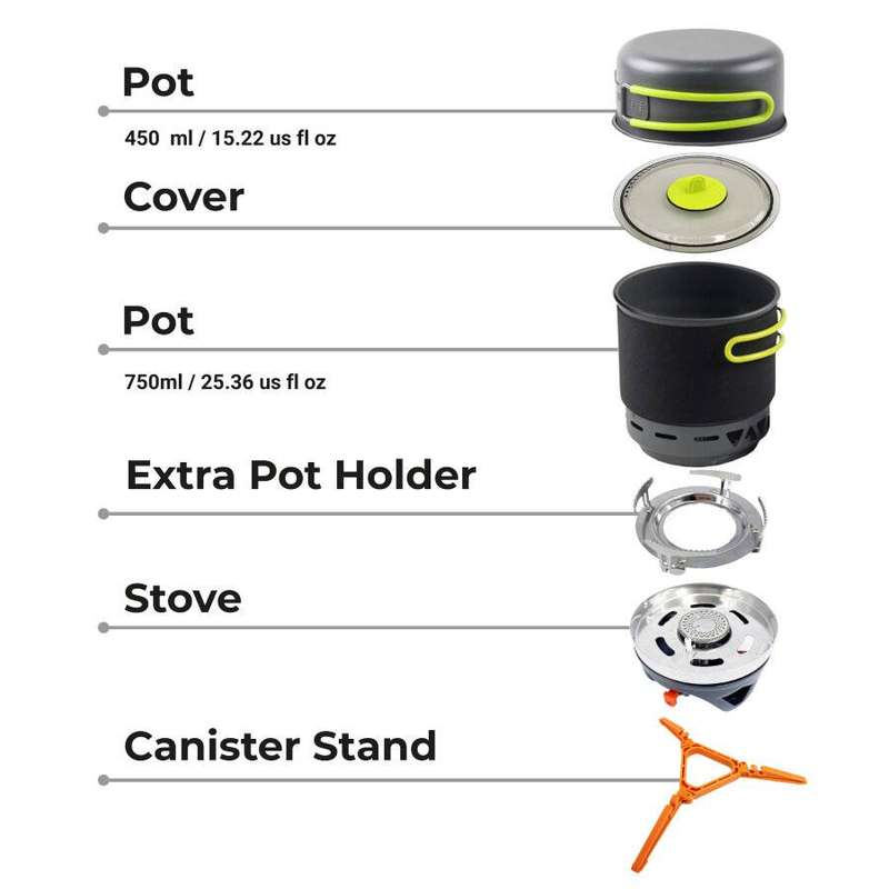 Adimanti AD-10B Cooking System 750ml 400ml for Outdoor Use