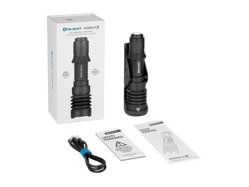Olight Warrior X 4 Rechargeable LED Flashlight 2600LM 630m Matte Black