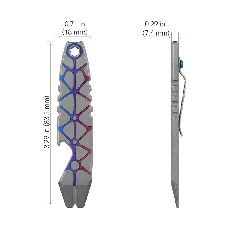Otacle 2 Mini 3-in-1 EDC Titanium Pry Bar with Pocket Clip