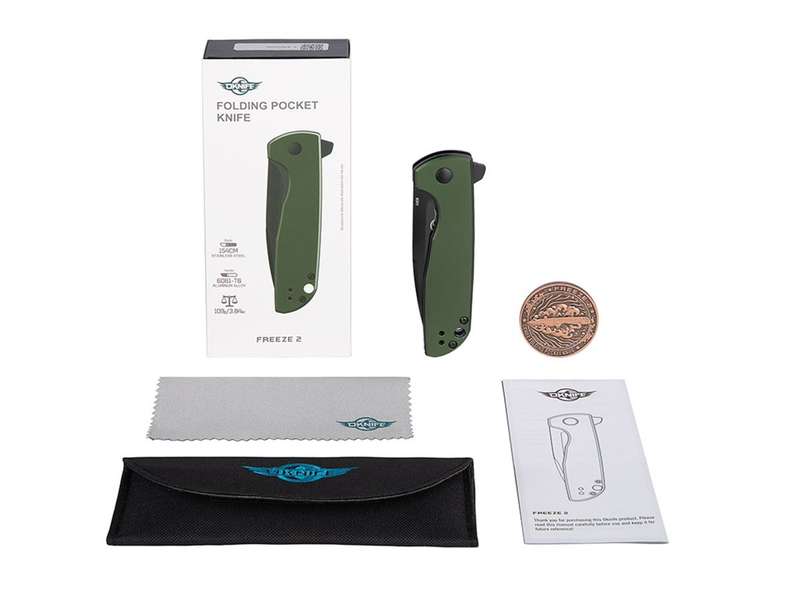 Olight Freeze 2 Folding Knife OD Green Oknife 154CM Blade 193mm