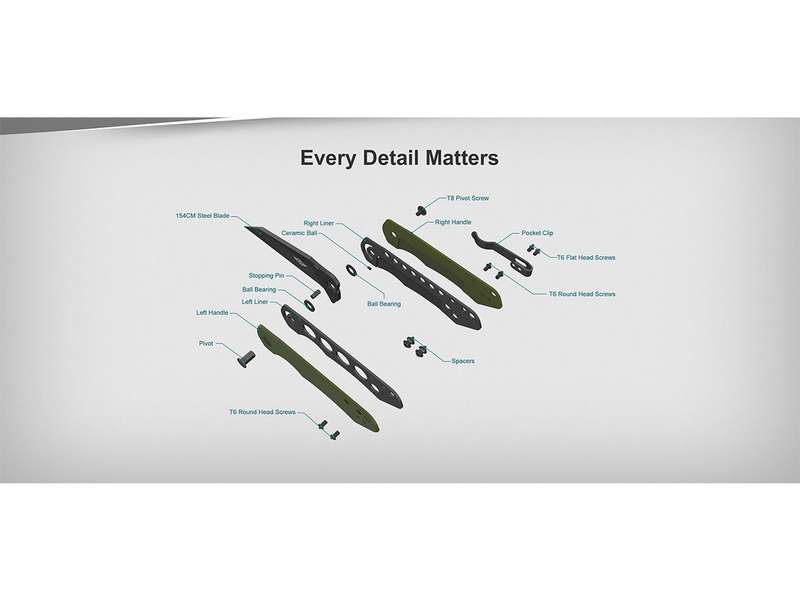 Olight Freeze Folding Knife OD Green Oknife 154CM Blade