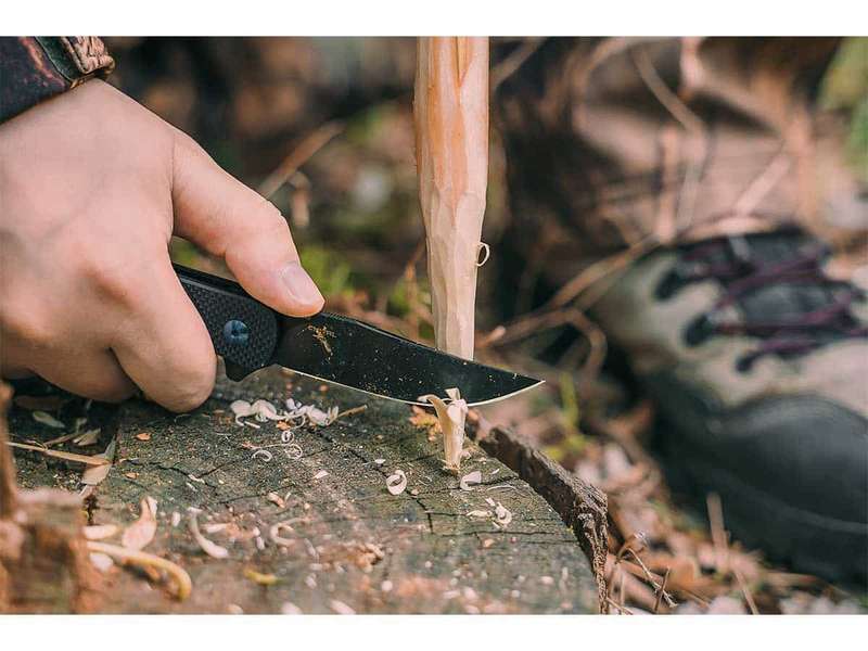 Olight Chital Folding Knife G10 Handle D2 Blade Black Oknife