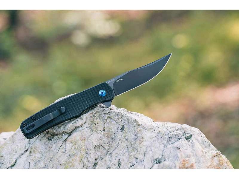Olight Chital Folding Knife G10 Handle D2 Blade Black Oknife