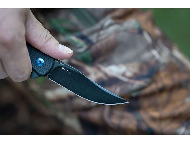 Olight Chital Folding Knife G10 Handle D2 Blade Black Oknife