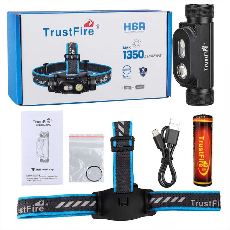 TrustFire H6R 1350 Lumen 152m Rechargeable Headlamp