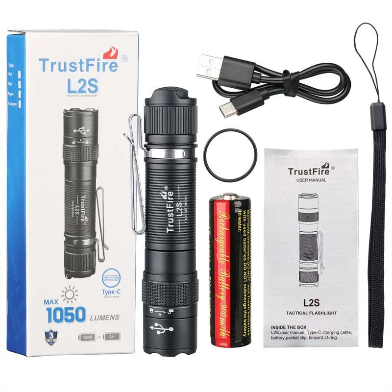 TrustFire L2S 1050 Lumens Tactical Flashlight with 175m Throw