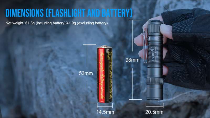 TrustFire L2S 1050 Lumens Tactical Flashlight with 175m Throw