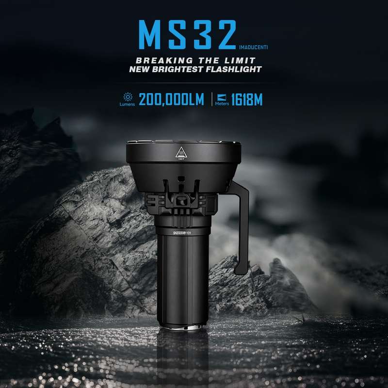 Imalent MS32, 200 000lm, 1618m Throw, Brightest Flashlight