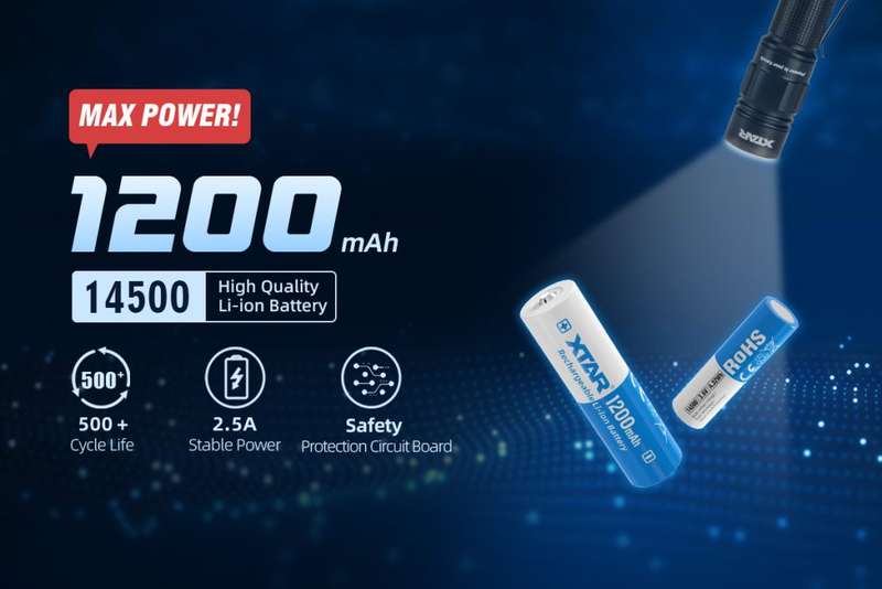 XTAR 14500 1200mAh 2.5A Battery