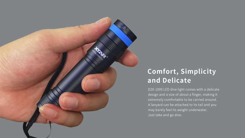 XTAR D20 1000 lumen Dive Light