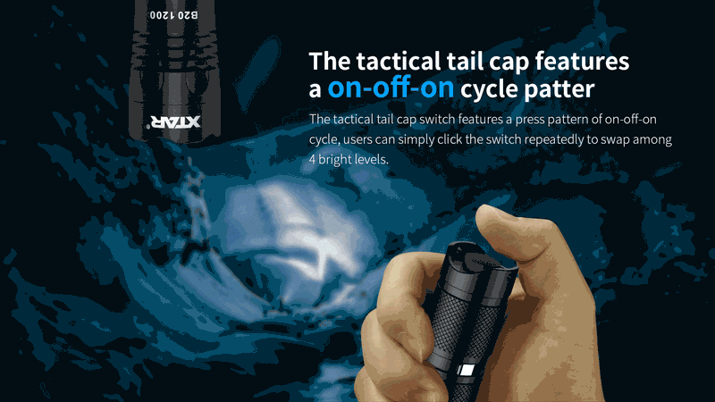 XTAR B20 1200LM 240m Throw Sports Flashlight Set Rechargeable