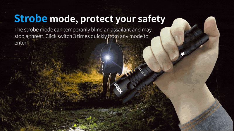 XTAR B20 1200LM 240m Throw Sports Flashlight Set Rechargeable