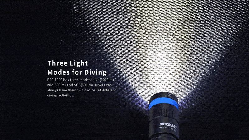 XTAR D20 1000 lumen Dive Light