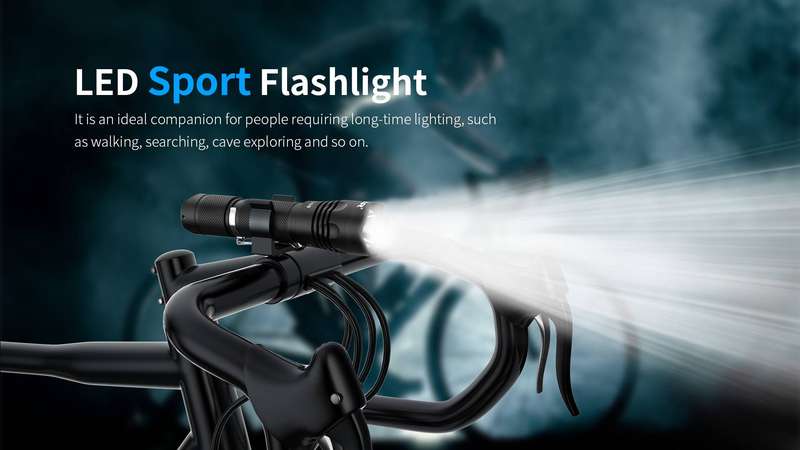 XTAR B20 1200LM 240m Throw Sports Flashlight Set Rechargeable