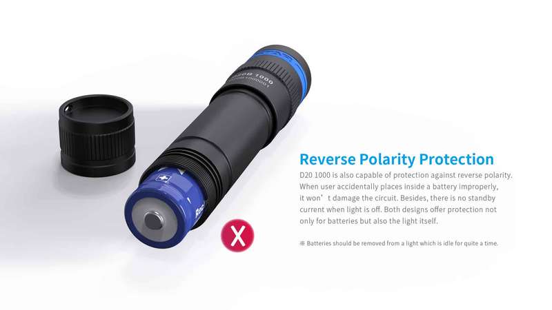 XTAR D20 1000 lumen Dive Light