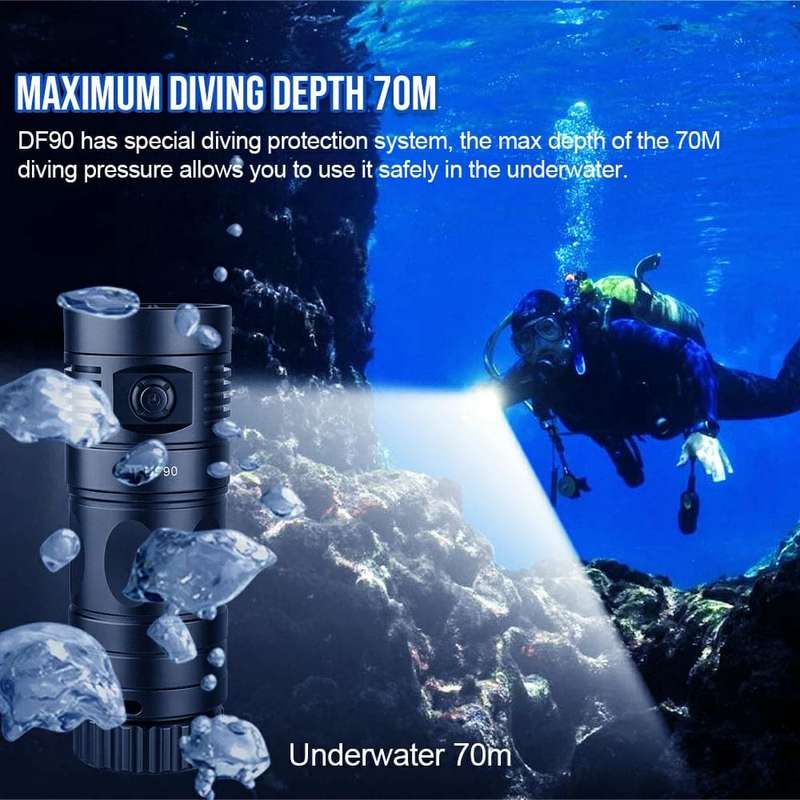 TrustFire DF90 15000 Lumen 168m Diving Flashlight