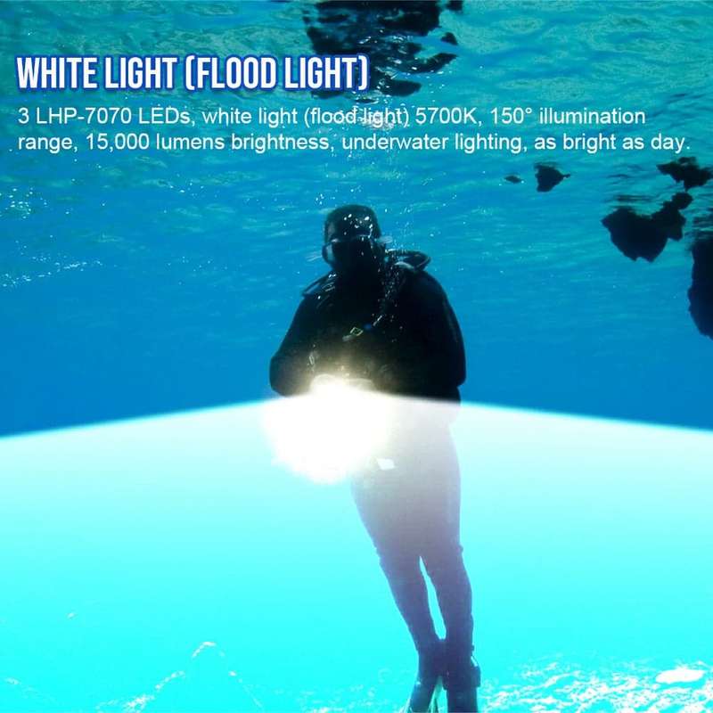 TrustFire DF90 15000 Lumen 168m Diving Flashlight